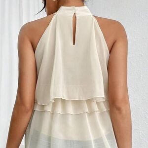 Elegant Cream Halter Top